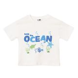 HelloBaby Erkek Bebek Tişört Marin Baskılı Bisiklet Yaka Short Sleeve - Ekru