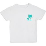 Hellobaby Erkek Bebek Tişört Palmiye Baskılı Bisiklet Yaka Short Sleeve - Ekru - 2 - 3 Yaş
