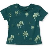 Hellobaby Erkek Bebek Tişört Palmiye Baskılı Bisiklet Yaka Short Sleeve - Yeşil - 18 - 24 Ay