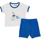 Hellobaby Erkek Bebek Tişört-Şort Hayvan Baskılı Çıtçıtlı Bisiklet Yaka Kısa Kol Reçme - 9 - 12 Ay - Ekru