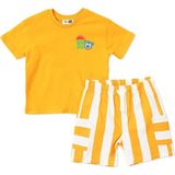 Hellobaby Erkek Bebek Tişört-Şort Meyve Baskılı Bağcıklı Bisiklet Yaka Short Sleeve Reçme - 2 - 3 Yaş - Sarı