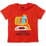 Hellobaby Erkek Bebek Tshirt Süprem Bisiklet Yaka Kısa Kol - Mercan - 9 - 12 Ay