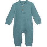 Hellobaby Erkek Bebek Tulum Çiçek Baskılı Çıtçıtlı Bisiklet Yaka Uzun Kol Patikli - Yeşil - 6 - 9 Ay