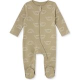 Hellobaby Erkek Bebek Tulum Dinozor Baskılı Fermuarlı Bisiklet Yaka Long Sleeve Patikli - Yeşil - 0 - 1 Ay