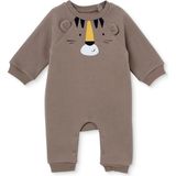 Hellobaby Erkek Bebek Tulum Hayvan Baskılı Çıtçıtlı Bisiklet Yaka Long Sleeve Patiksiz - Kahverengi - 3 - 6 Ay