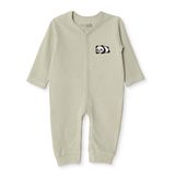 HelloBaby Erkek Bebek Tulum Hayvan Baskılı Çıtçıtlı Bisiklet Yaka Uzun Kol Patiksiz - Koyu Mint