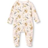 Hellobaby Erkek Bebek Tulum Hayvan Baskılı Fermuarlı Bisiklet Yaka Uzun Kol Patikli - Bej Melanj - 6 - 9 Ay