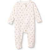 Hellobaby Erkek Bebek Tulum Hayvan Baskılı Fermuarlı Bisiklet Yaka Uzun Kol Patikli - Ekru Melanj - 6 - 9 Ay