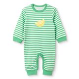 HelloBaby Erkek Bebek Tulum Meyve Baskılı Fermuarlı Bisiklet Yaka Uzun Kol Ribanalı - Yeşil