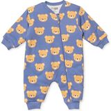 Hellobaby Erkek Bebek Uyku Tulumu Ayı Baskılı Fermuarlı Bisiklet Yaka Uzun Kol Ribanalı - Mavi - 3 - 4 Yaş
