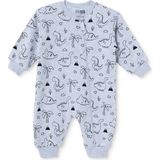 Hellobaby Erkek Bebek Uyku Tulumu Dinozor Baskılı Fermuarlı Bisiklet Yaka Uzun Kol Ribanalı - Gri Melanj - 2 - 3 Yaş