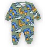 Hellobaby Erkek Bebek Uyku Tulumu Fermuarlı Bisiklet Yaka Uzun Kol - Yeşil - 1 Yaş
