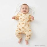 Hellobaby Erkek Bebek Uyku Tulumu Hayvan Baskılı Fermuarlı Bisiklet Yaka Uzun Kol Ribanalı - Ekru - 4 - 5 Yaş
