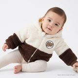 Hellobaby Erkek Bebek Welsoft Mont Hayvan Baskılı Fermuarlı Kapüşonlu Long Sleeve - Kahverengi - 2 - 3 Yaş