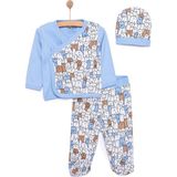 Hellobaby Erkek Zıbın-Şapka-Patikli Alt Erkek Bebek - 6 Ay - Mavi
