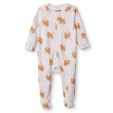 HelloBaby HelloBaby Erkek Bebek Patikli Tulum Hayvan Baskılı Fermuarlı Bisiklet Yaka Uzun Paça Uzun Kol
