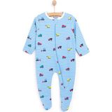Hellobaby Hellobaby Erkek Bebek Patikli Tulum Taşıtlar Fermuarlı Bisiklet Yaka Uzun Paça Uzun Kol - Mavi - 9 Ay