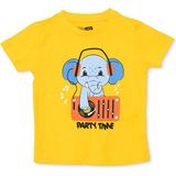 Hellobaby Hellobaby Erkek Bebek Tshirt Hayvan Baskılı Bisiklet Yaka Kısa Kol - Sarı - 9 - 12 Ay