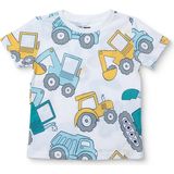 Hellobaby Hellobaby Erkek Bebek Tshirt Iş Makinası Baskılı Bisiklet Yaka Kısa Kol - Beyaz - 6 - 9 Ay