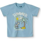 Hellobaby Hellobaby Erkek Bebek Tshirt Palmiyeli Bisiklet Yaka Kısa Kol - Mavi - 6 - 9 Ay