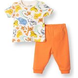 Hellobaby Hellobaby Erkek Bebek Tshirt-Patiksiz Alt Hayvan Baskılı Çıtçıtlı Bisiklet Yaka Uzun Paça Kısa Kol - Yenidoğan - Bej