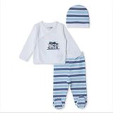 Hellobaby Hellobaby, Erkek, Zıbın-Şapka-Patikli Alt, Hayvan Baskılı, Çıtçıtlı, V Yaka, Uzun Paça, Uzun Kol - Mavi - 6 - 9 Ay