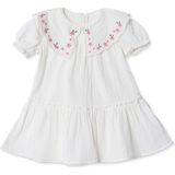 Hellobaby Hellobaby Kız Bebek Elbise Çiçek Baskılı Flower Garden Crew Neck Kısa Kol - 2 - 3 Yaş - Ekru
