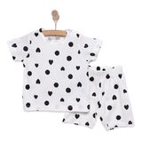 HelloBaby HelloBaby Kız Bebek Kısa Kol Pijama Takımı Bisiklet Yaka