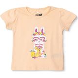 Hellobaby Hellobaby Kız Bebek Tshirt Hayvan Baskılı Bisiklet Yaka Kısa Kol - Somon - 6 - 9 Ay