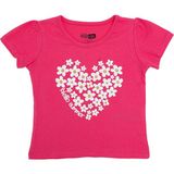 Hellobaby Hellobaby Kız Bebek Tshirt Kalp Baskılı Bisiklet Yaka Kısa Kol - Pembe - 3 - 6 Ay