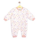 HelloBaby HelloBaby Kız Bebek Uyku Tulumu Kalp Baskılı Fermuarlı Bisiklet Yaka Uzun Paça Uzun Kol