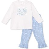 Hellobaby Hellobaby Kız Bebek Uzun Kol Pijama Takımı Çiçek Baskılı Çıtçıtlı Bisiklet Yaka Uzun Paça Uzun Kol - Mavi - 6 - 9 Ay