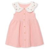 HelloBaby HelloBaby, Kız, Elbise, Çiçek Baskılı, Düğmeli, Vintage Girl, Bebe Yaka, Kısa Paça, Atlet