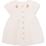 Hellobaby Hellobaby, Kız, Elbise, Çiçek Baskılı, Düğmeli, Vintage Girl, Bebe Yaka, Kısa Paça, Kısa Kol - 9 - 12 Ay - Ekru