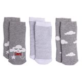 HelloBaby Kız 3lü Havlu Çorap Bebek - Gri