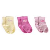 HelloBaby Kız 3lü Kaydırmaz Çorap Bebek - Pembe