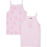 Hellobaby Kız Bebek 2li Atlet Çiçek Baskılı Bisiklet Yaka Sleeveless - 4 - 5 Yaş - Pembe