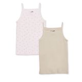 HelloBaby Kız Bebek 2li Atlet Çiçek Baskılı Bisiklet Yaka Sleeveless - Yeşil