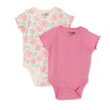 HelloBaby Kız Bebek 2li Body Çıtçıtlı Yaka Kısa Kol - Ekru