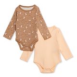 HelloBaby Kız Bebek 2li Uzun Kol Body Çıtçıtlı Yaka - Somon