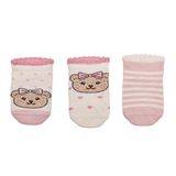 HelloBaby Kız Bebek 3lü Bilek Çorap Hayvan Baskılı - Pembe
