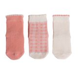 HelloBaby Kız Bebek 3lü Kaydırmaz Çorap Hayvan Baskılı - Pembe