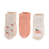 HelloBaby Kız Bebek 3lü Kıvrık Çorap - Ekru