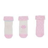 HelloBaby Kız Bebek 3lü Kıvrık Çorap Gökyüzü Baskılı - Pembe