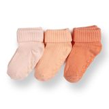 HelloBaby Kız Bebek 3lü Kıvrık Çorap - Somon
