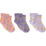 Hellobaby Kız Bebek 3lü Soket Çorap Çiçek Baskılı - 3 - 4 Yaş - Mor