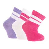HelloBaby Kız Bebek 3lü Soket Çorap Çizgili Pembe 0-6 Ay -