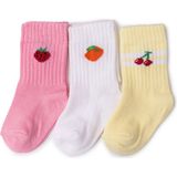 HelloBaby Kız Bebek 3lü Soket Çorap Çizgili Pembe 6-12 Ay -