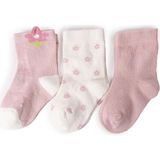 Hellobaby Kız Bebek 3lü Soket Çorap Fiyonk Baskılı - 6-12 Ay - Pembe
