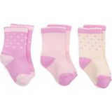 Hellobaby Kız Bebek 3lü Soket Çorap Puantiye Baskılı - 2 - 2,5 Yaş - Koyu Pembe